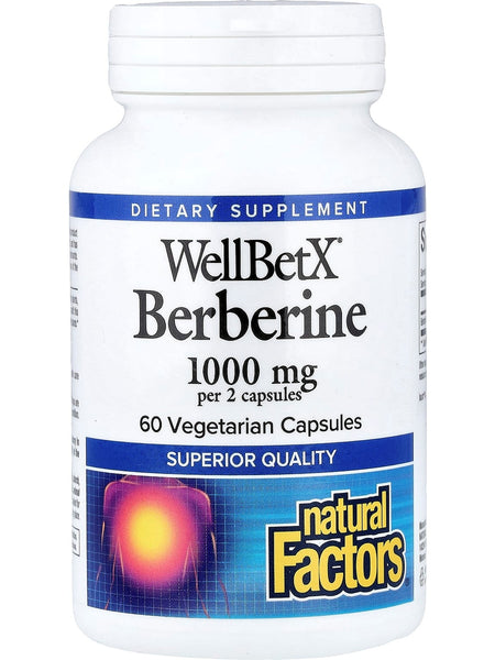 Natural Factors, WellBetX, Berberine, 1,000 mg, 60 Vegetarian Capsules