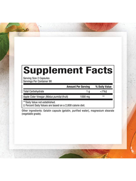 Natural Factors, Apple Cider Vinegar 500 mg, 180 Capsules