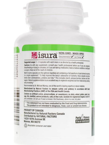 Natural Factors, High Potency Multi Enzyme Vegetarian Formula, 60 Vegetarian Capsules