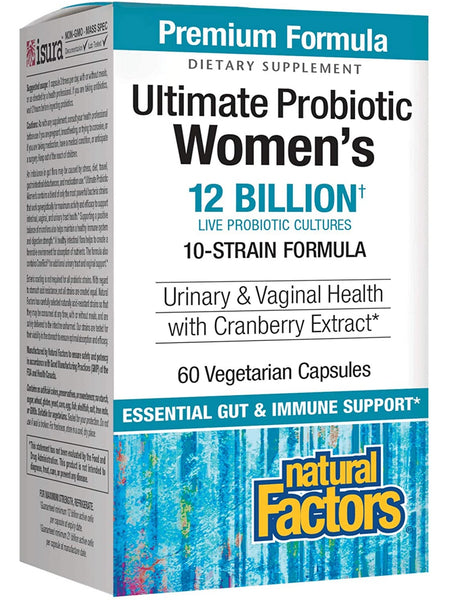 Natural Factors, Ultimate Probiotic Women's Formula 12 Billion, 60 Vegetarian Capsules