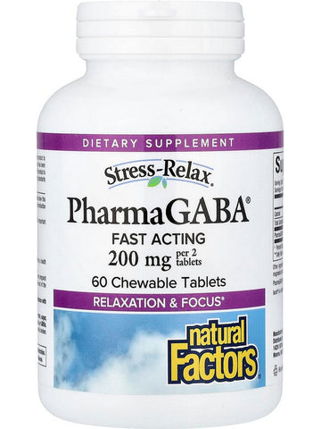 Natural Factors, Pharma GABA, 200 mg, 60 Chewable Tablets
