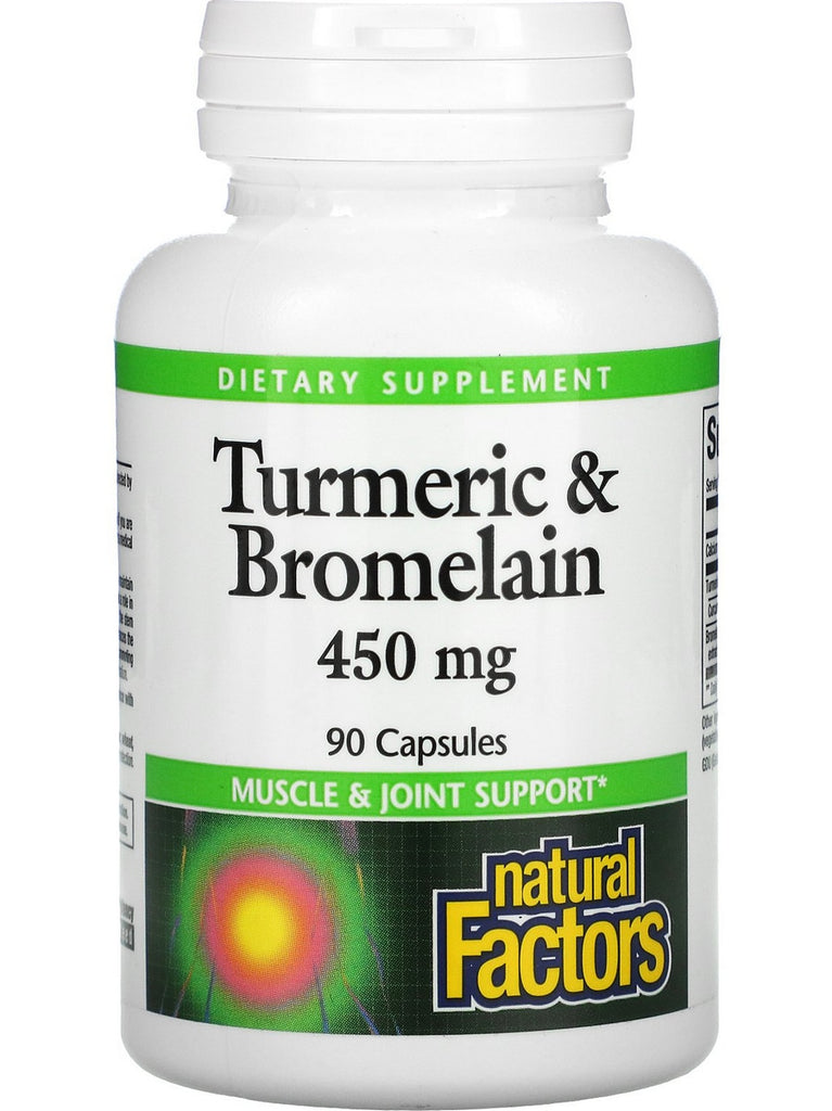 Natural Factors, Turmeric & Bromelain 300 mg & 150 mg, 90 Capsules
