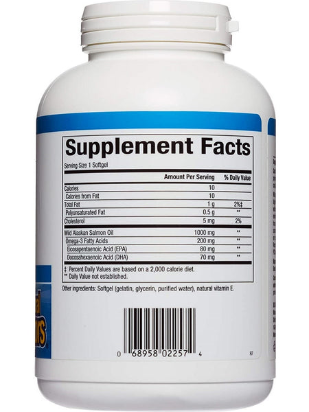 Natural Factors, Wild Alaskan Salmon Oil 1,000 mg, 180 Softgels