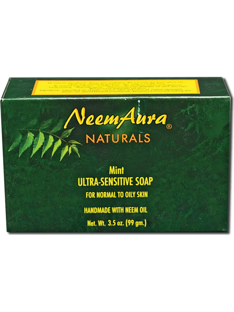 Neem Ultra-Sensitive Soap Mint (Normal to Oily Skin), 1 bar, Neem Aura