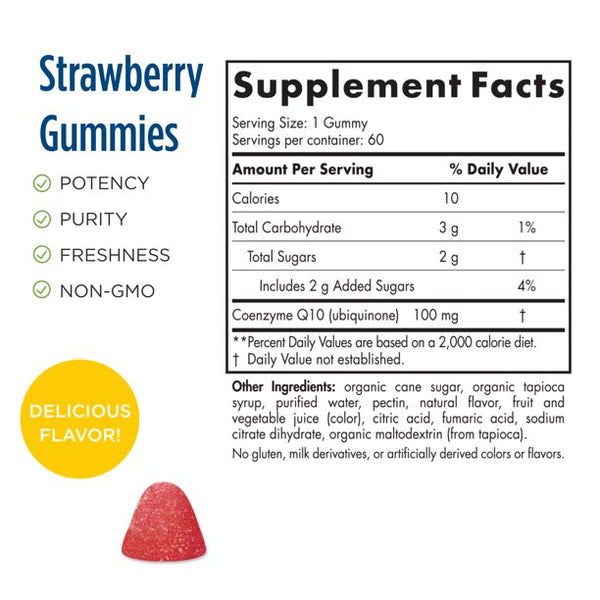 Nordic Naturals, CoQ10 Gummies, Strawberry, 60 Gummies