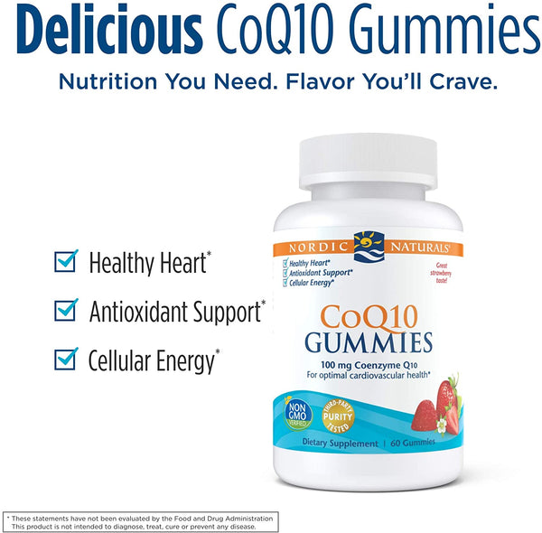 Nordic Naturals, CoQ10 Gummies, Strawberry, 60 Gummies