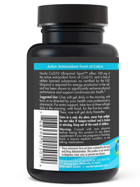 Nordic Naturals, Nordic® CoQ10 Ubiquinol Sport, 60 Soft Gels