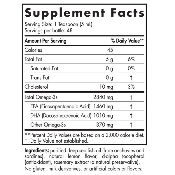 Nordic Naturals, ProOmega®, Lemon, 8 Fluid Ounces