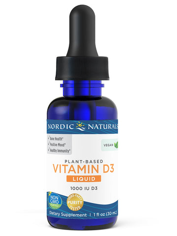 Nordic Naturals, Plant-Based Vitamin D3 Liquid, Apple, 1 Fluid Ounce with Dropper