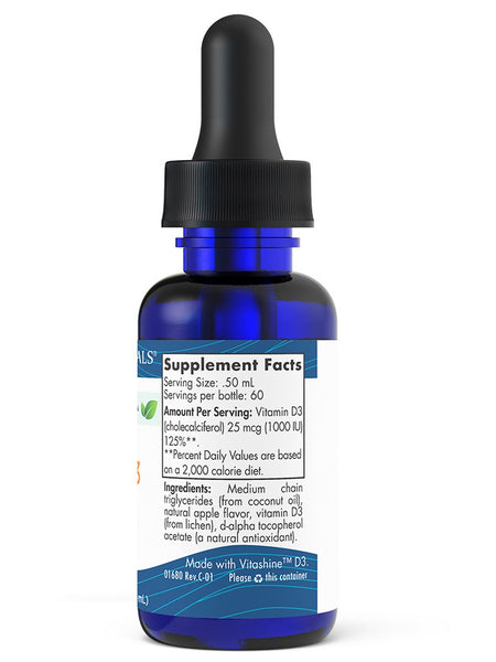 Nordic Naturals, Plant-Based Vitamin D3 Liquid, Apple, 1 Fluid Ounce with Dropper