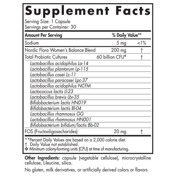 Nordic Naturals, Nordic® Flora Probiotic Women's Balance, 30 Capsules