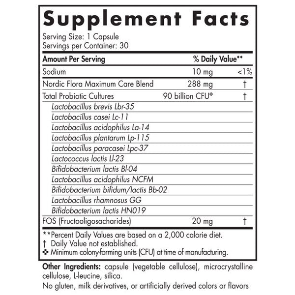 Nordic Naturals, Nordic® Flora Probiotic Maximum Care, 30 Capsules