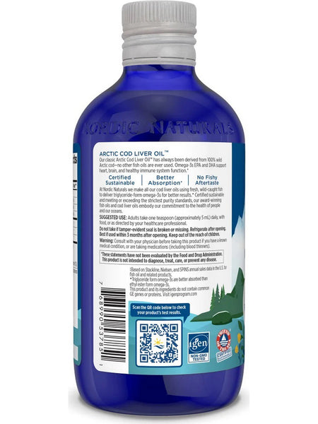 Nordic Naturals, Arctic Cod Liver Oil, Unflavored, 8 fl oz