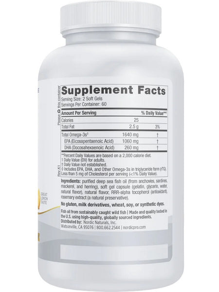 Nordic Naturals, ProEPA™ Xtra, Lemon, 120 Soft Gels