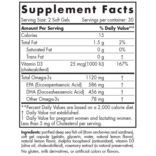 Nordic Naturals, Postnatal Omega-3, Lemon, 60 Soft Gels