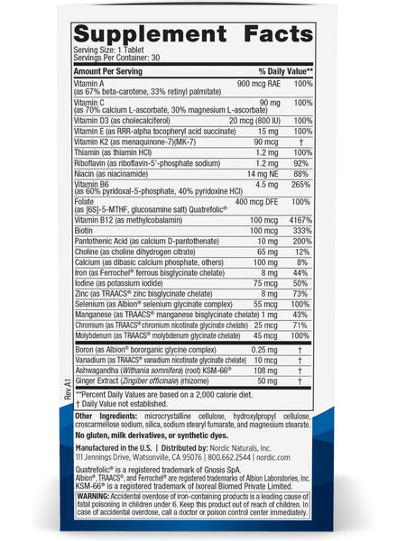 Nordic Naturals, Women's One Daily Multivitamin, 30 Tablets