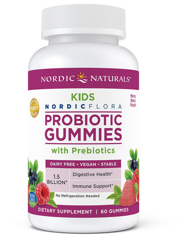 Nordic Naturals, Kids Nordic® Flora Probiotic Gummies, Merry Berry Punch, 60 Gummies