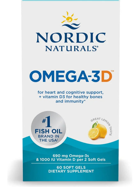 Nordic Naturals, Omega-3D, 60 Soft Gels