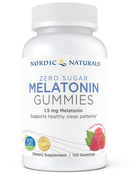 Nordic Naturals, Zero Sugar Melatonin Gummies, Raspberry, 120 Gummies