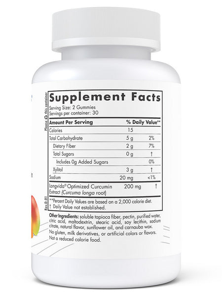 Nordic Naturals, Zero Sugar Curcumin Gummies, Mango, 60 Gummies