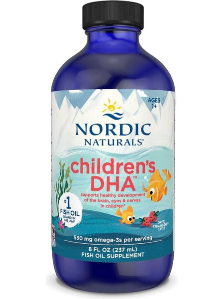 Nordic Naturals, Children's DHA, Strawberry, 8 Fluid Ounces