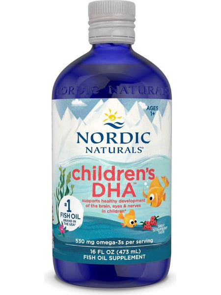 Nordic Naturals, Children's DHA, Strawberry, 16 Fluid Ounces
