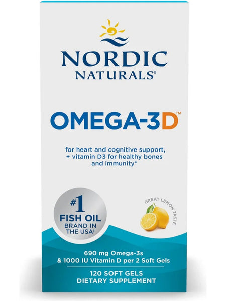 Nordic Naturals, Omega-3D, 120 Soft Gels