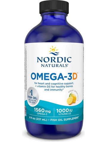 Nordic Naturals, Omega 3D Oil, Lemon, 8 Fluid Ounces