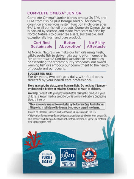 Nordic Naturals, Complete Omega Junior, 90 Mini Soft Gels