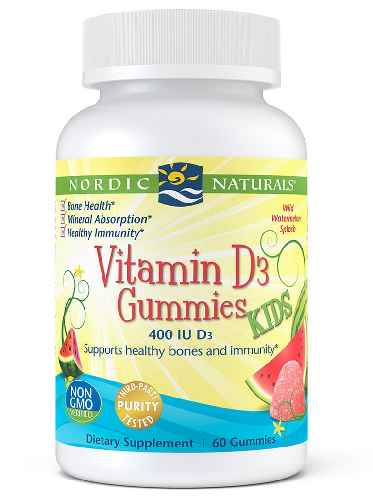 Nordic Naturals, Vitamin D3 Gummies KIDS, Wild Watermelon Splash, 60 Gummies