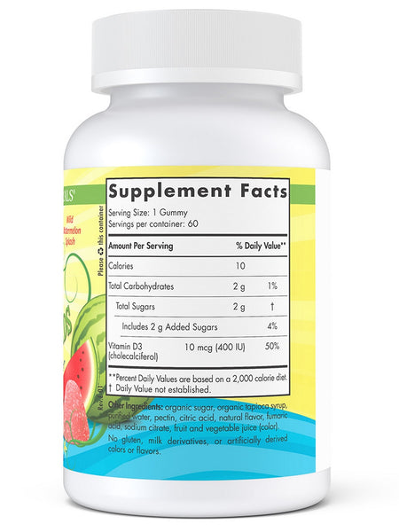 Nordic Naturals, Vitamin D3 Gummies KIDS, Wild Watermelon Splash, 60 Gummies