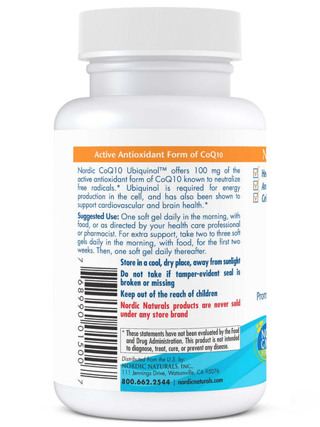 Nordic Naturals, Nordic® CoQ10 Ubiquinol, 60 Soft Gels