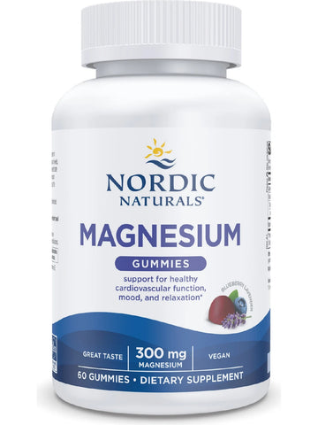 Nordic Naturals, Magnesium Gummies 300 mg, Blueberry Lavender, 60 Gummies