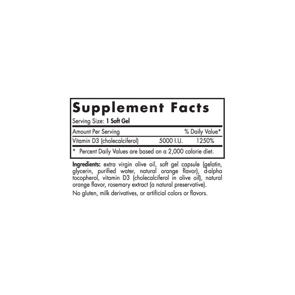 Nordic Naturals, Vitamin D3 5000, Orange, 120 Soft Gels