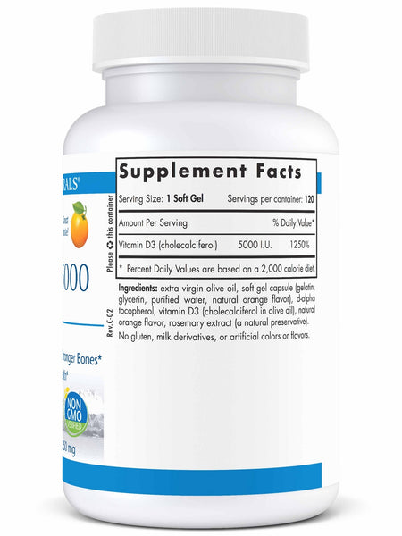 Nordic Naturals, Vitamin D3 5000, Orange, 120 Soft Gels