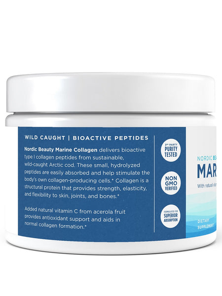 Nordic Naturals, Nordic Beauty Marine Collagen, Strawberry, 5.3 Ounces of Powder
