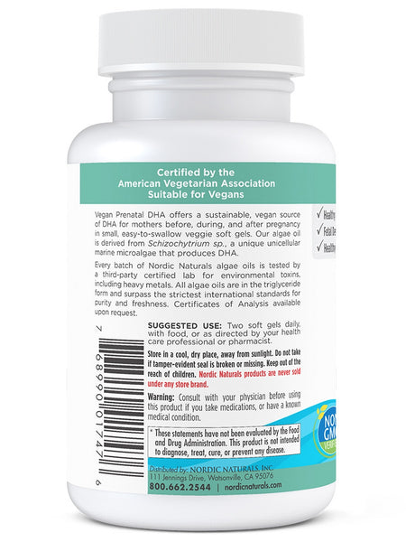 Nordic Naturals, Vegan Prenatal DHA, 60 Soft Gels