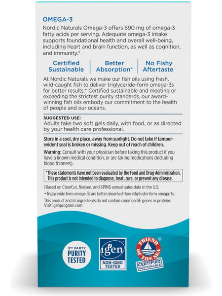 Nordic Naturals, Omega-3, 60 Soft Gels