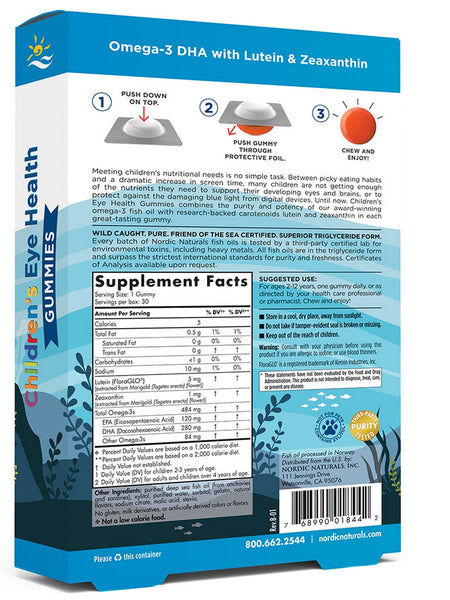 Nordic Naturals, Children's Eye Health Gummies, Strawberry Lemonade, 30 Gummies