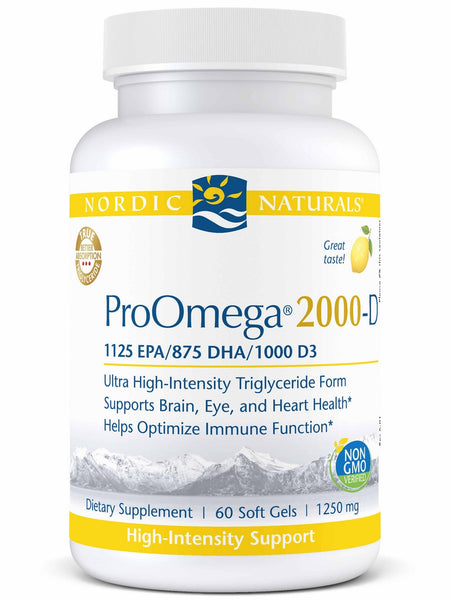 Nordic Naturals, ProOmega® 2000-D, Lemon, 60 Soft Gels