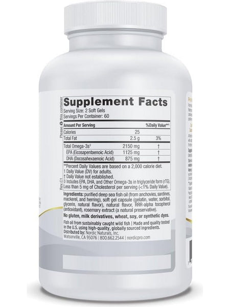 Nordic Naturals, ProOmega 2000, Lemon, 120 Soft Gels