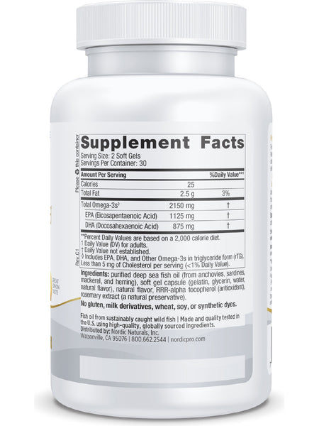 Nordic Naturals, ProOmega® 2000, Lemon, 60 Soft Gels