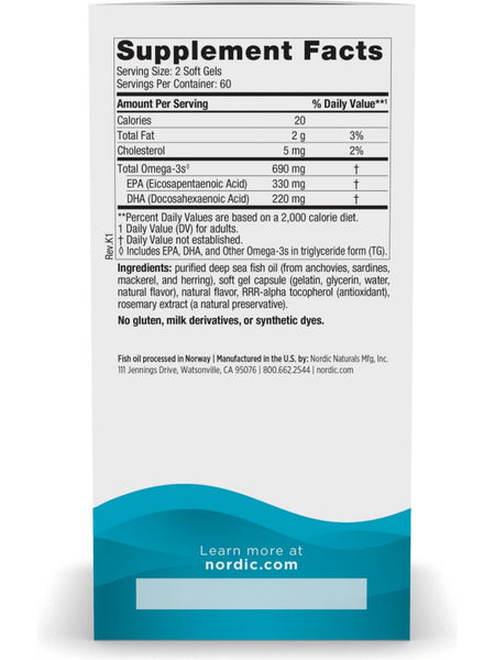 Nordic Naturals, Omega-3, 120 Soft Gels