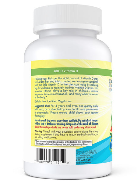 Nordic Naturals, Vitamin D3 Gummies KIDS, Wild Watermelon Splash, 120 Gummies