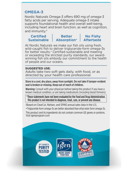 Nordic Naturals, Omega-3, 180 Soft Gels