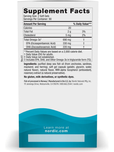 Nordic Naturals, Omega-3, 180 Soft Gels