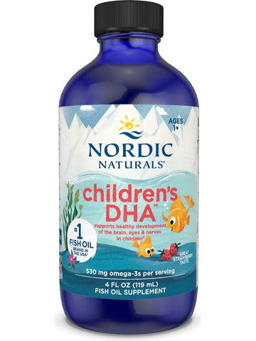 Nordic Naturals, Children's DHA, Strawberry, 4 Fluid Ounces