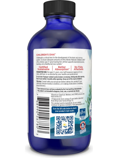 Nordic Naturals, Children's DHA, Strawberry, 4 Fluid Ounces