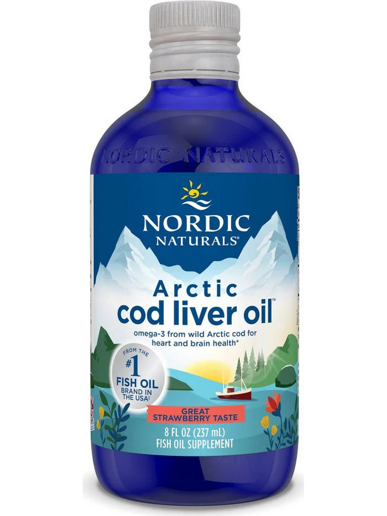 Nordic Naturals, Arctic Cod Liver Oil, Strawberry, 8 fl oz