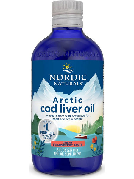 Nordic Naturals, Arctic Cod Liver Oil, Strawberry, 8 fl oz